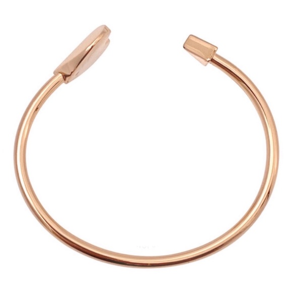 KATE SPADE • Rose Gold Heritage Heart Gold Glitter Flex Cuff Bracelet - Picture 3 of 7